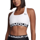 Under Armour HeatGear Authentics Mid Sports Bra - White/Black