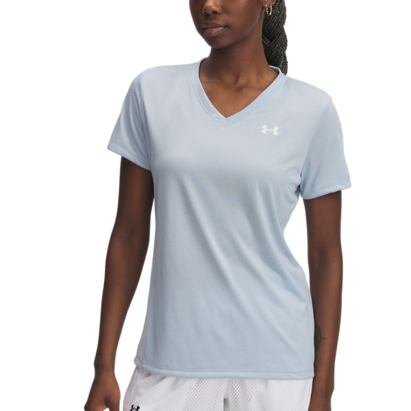 Women`s Tennis T-Shirts and Polos Under Armour Tech Solid TShirt  Blue Calm/White 13842290453