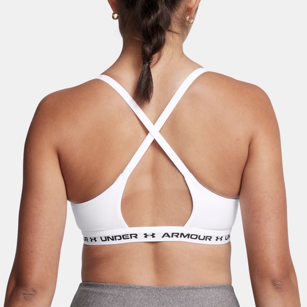 Under Armour Crossback Low Sports Bra - White/Black