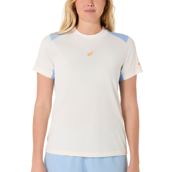 Women`s Tennis T-Shirts and Polos ASICS Court Logo TShirt  Cream/Stone Wash 2042A380100