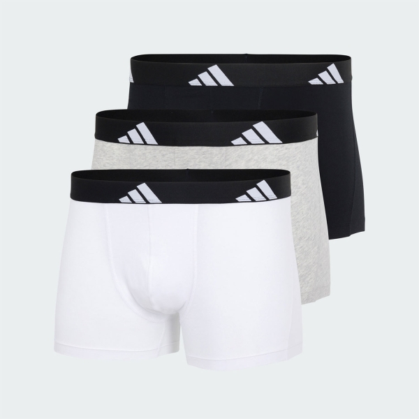adidas Active Flex Logo x 3 Boxer - White/Grey/Black