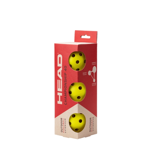 Pickleball Ball Head Championship 40 Outdoor  Pack of 3 Balls 557020