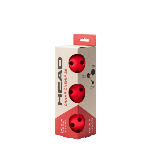 Pickleball Ball Head Championship 26 Indoor  Pack of 3 Balls 557023