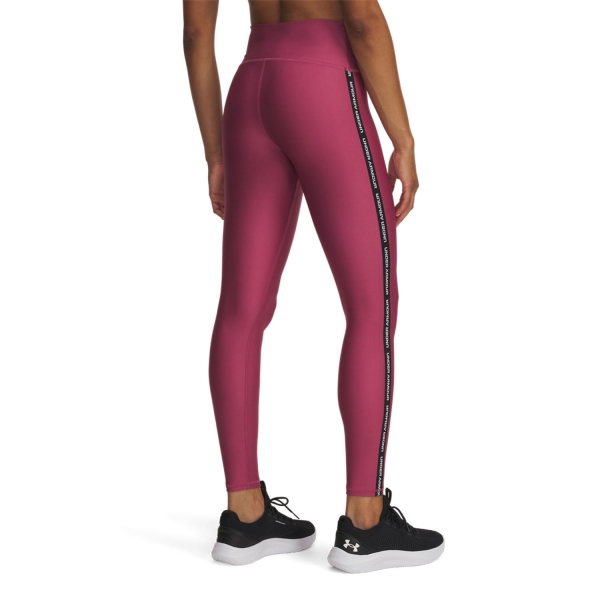 Under Armour Tech Wordmark Tape Tights - Fuchsia Dusk/Black/White
