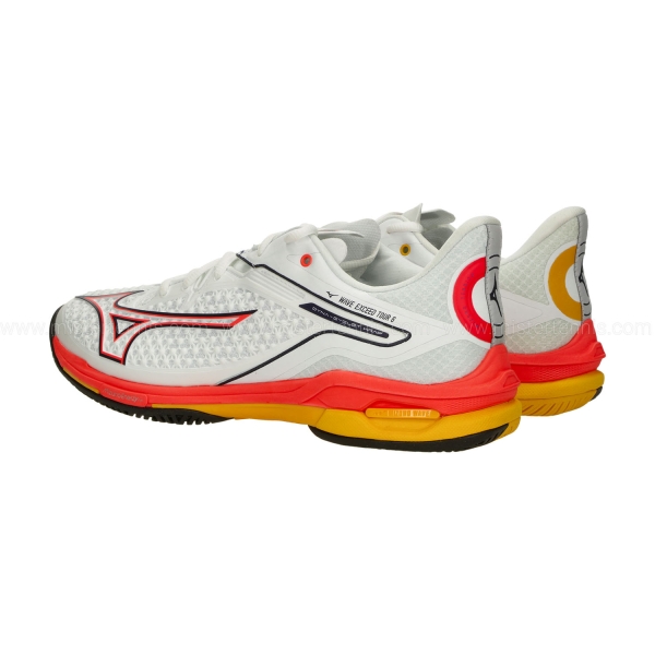 Mizuno Wave Exceed Tour 6 All Court - White/Fiery Coral 2/Citrus