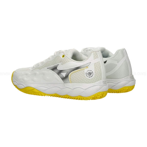 Mizuno Wave Enforce Court Padel - White/Black Sand/Vibrant Yellow