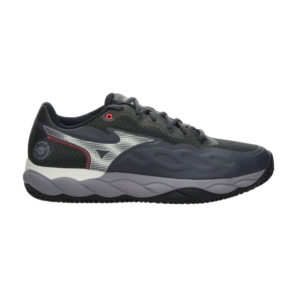 Men`s Tennis Shoes Mizuno Wave Enforce Court Clay  Odyssey Gray/White/Blue Granite 61GC243505