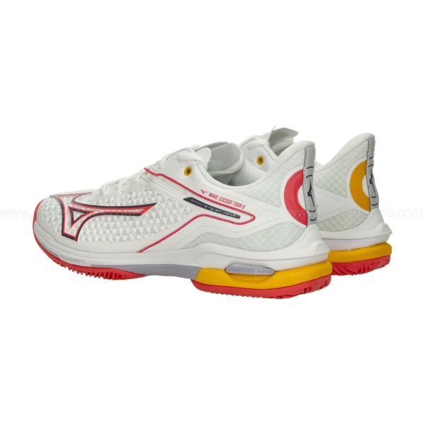 Mizuno Wave Exceed Tour 6 Clay - White/Calypso Coral/Icelandic Blue