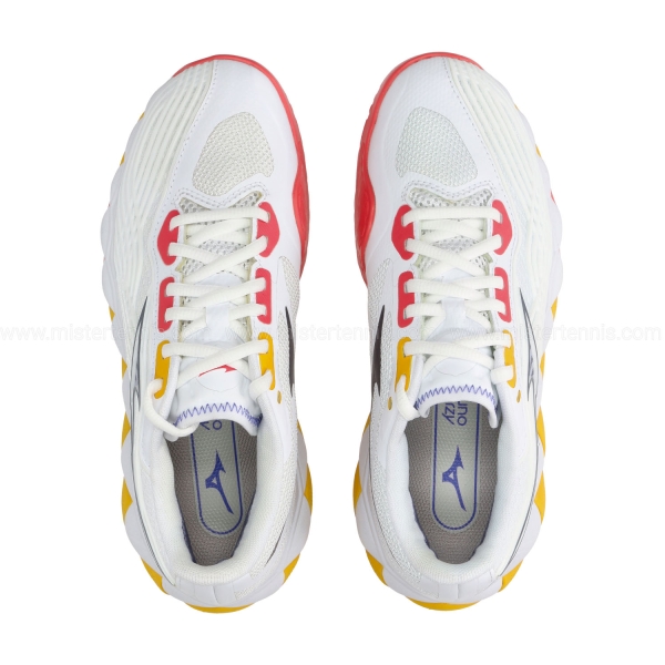 Mizuno Wave Enforce Tour 2 Clay - White/Icelandic Blue/Calypso Coral