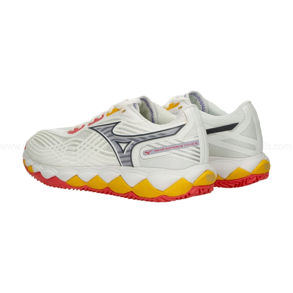 Mizuno Wave Enforce Tour 2 Clay - White/Icelandic Blue/Calypso Coral