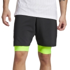 adidas Club Climacool 2 in 1 7in Shorts - Black/Lucid Lemon