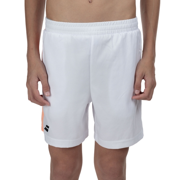 Pantaloncini e Pants Tennis Boy Babolat Play 5.5in Pantaloncini Bambino  White/Orange 3BTF0611000