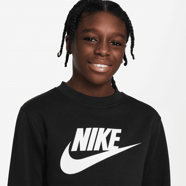 Nike Club Crew Felpa Bambini - Black/White