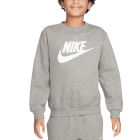 Nike Club Crew Felpa Bambini - Dark Grey Heather/White