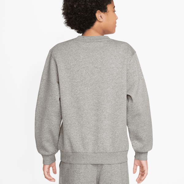 Nike Club Crew Sweatshirt Kids - Dark Grey Heather/White