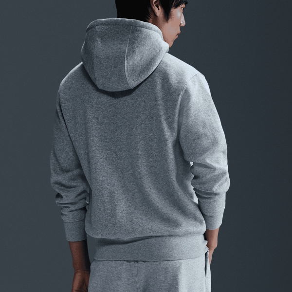 Nike Club Fleece Hoodie - Dark Grey Heather/Light Smoke Grey/White