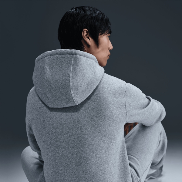 Nike Club Fleece Hoodie - Dark Grey Heather/Light Smoke Grey/White
