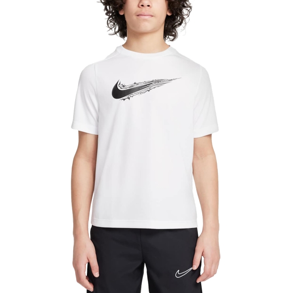 Polo e Maglia Tennis Bambino Nike Multi DriFIT Maglietta Bambino  White/Black HF8100100
