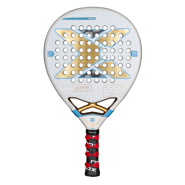 NOX LTD Padel Racket NOX AT10 Luxury Genius 18K Alum Buenos Aires Exclusive Edition Padel  White/Sky Blue PACKPATORBAP1