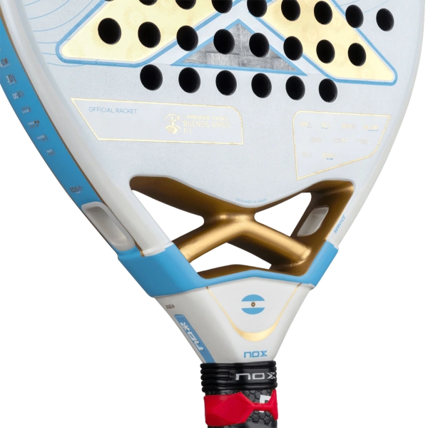 NOX AT10 Luxury Genius 18K Alum Buenos Aires Exclusive Edition Padel - White/Sky Blue