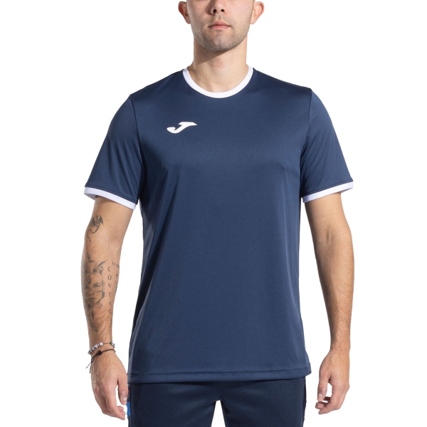 Men's Tennis Shirts Joma Combi Premium TShirt  Dark Navy/White 104494.332