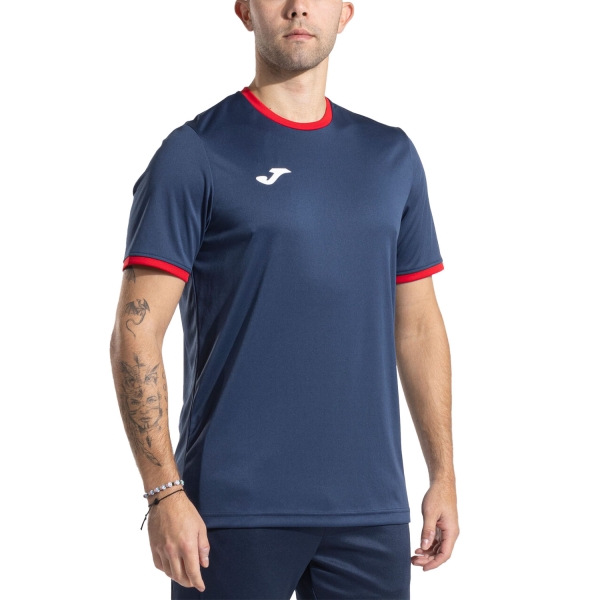 Camisetas de Tenis Hombre Joma Combi Premium Camiseta  Dark Navy/Red 104494.336
