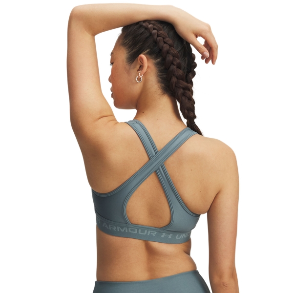 Under Armour Crossback Mid Sports Bra - Jasper Blue/Serpentine