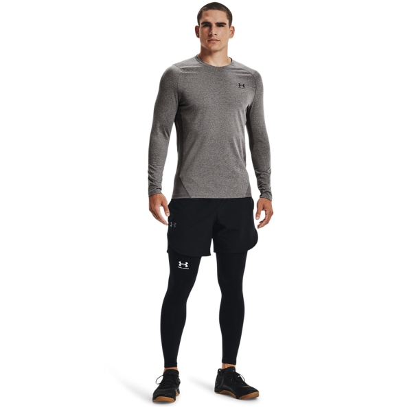 Under Armour Coldgear Crew Maglia - Charcoal Light Heather/Black