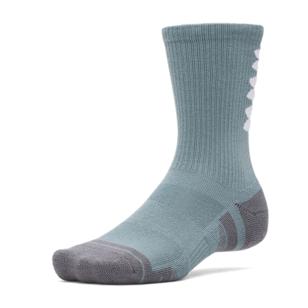 Under Armour Performance Tech Crew x 3 Socks - Jasper Blue/White