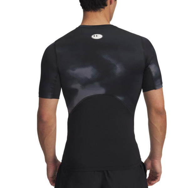 Under Armour HeatGear Printed Logo T-Shirt - Black/White