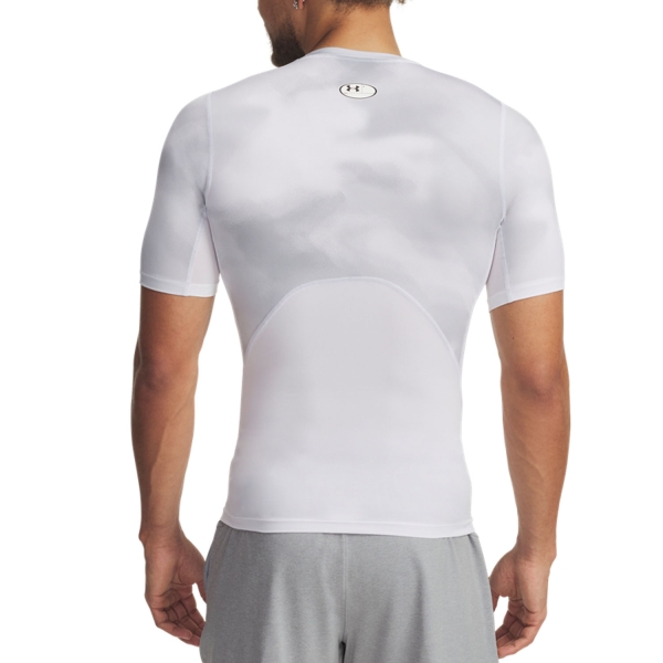 Under Armour HeatGear Printed Logo T-Shirt - White/Halo Gray/Black