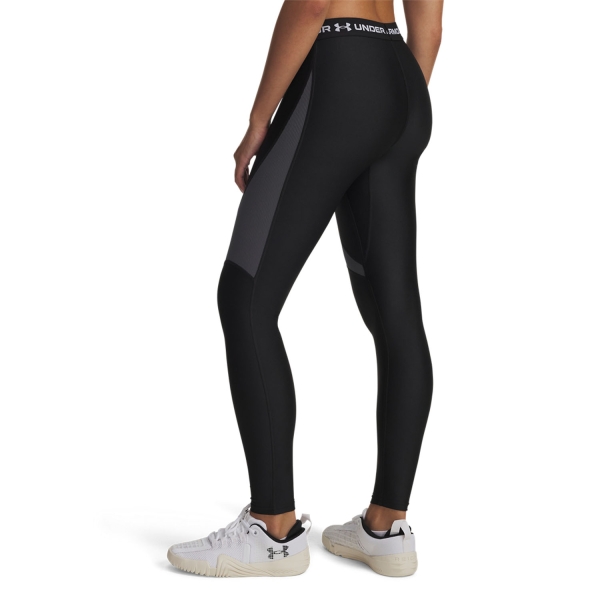Under Armour HeatGear Rib Tights - Black/Castlerock/White