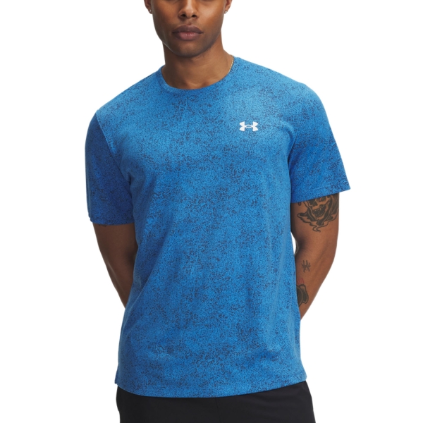 Men's Tennis Shirts Under Armour Tech Novelty TShirt  Blue Atlantis/White 60059200402