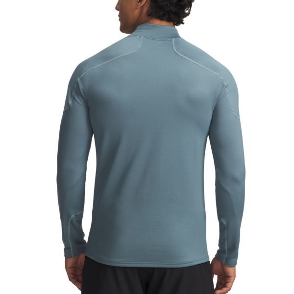 Under Armour Cold Weather Grid Shirt - Jasper Blue/Serpentine/White