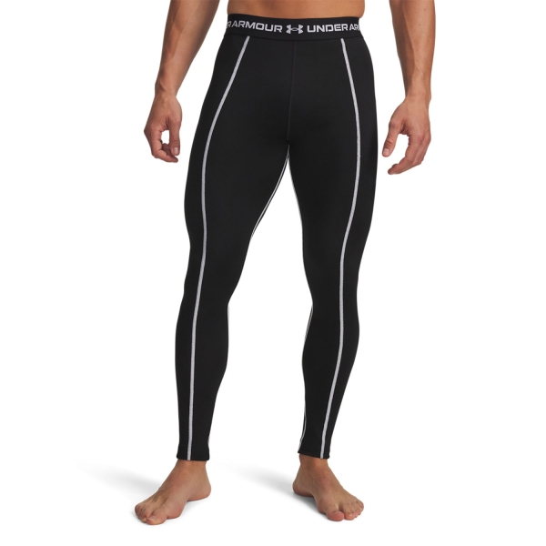Men's Tennis Pants and Tights Under Armour Cold Weather Grid Tights  Black/White 60071280001