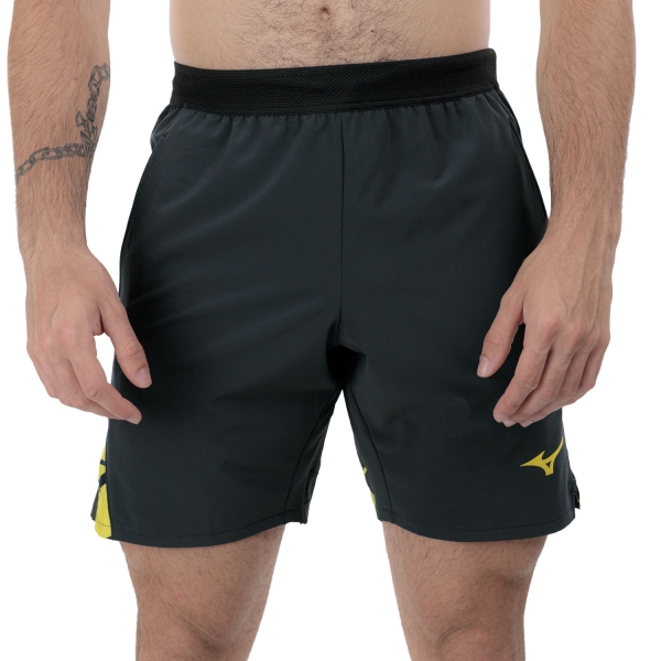 Pantaloncini Tennis Uomo Mizuno Daybreakers 8in Pantaloncini  Black/Vibrant Yellow 62GBC50094