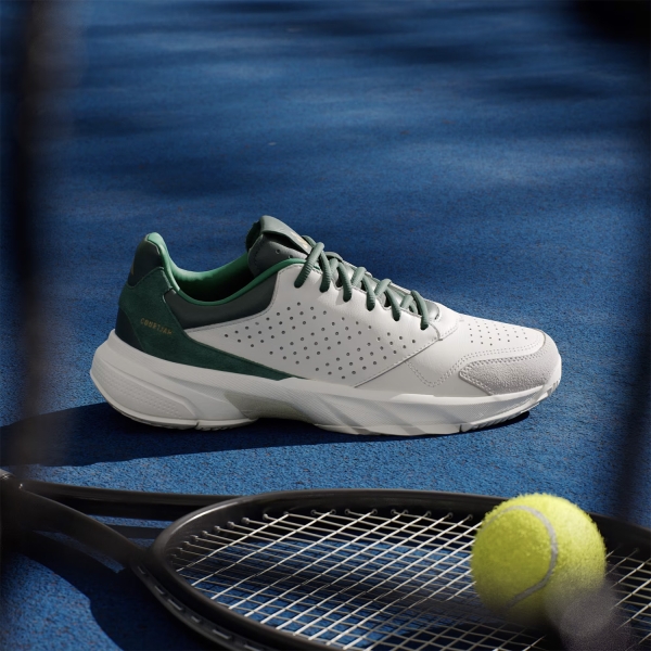 adidas CourtJam Control 3 Premium - Core White/Collegiate Green