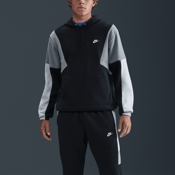 Tute Tennis Uomo Nike Club Fleece Tuta  Black/Light Smoke Grey/Smoke Grey/White HV1165010