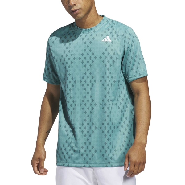 Men's Tennis Shirts adidas Club Climacool Graphic TShirt  Powder Teal/Preloved Teal JM1196