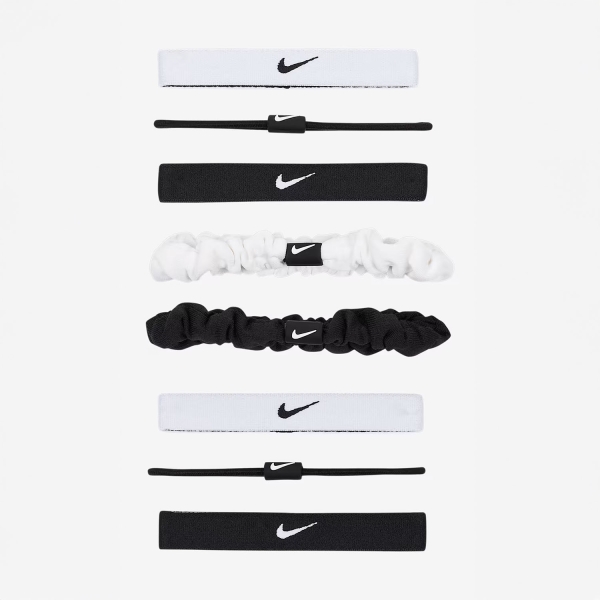 Tennis Headbands Nike Flex Classic x 8 Hair Ties  White/Black N.101.1934.127.OS