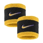 Nike Swoosh Classic Small Wristbands - Black/Court Purple/University Gold