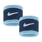 Nike Swoosh Classic Small Wristbands - Aquarius Blue/College Navy/Pale Ivory