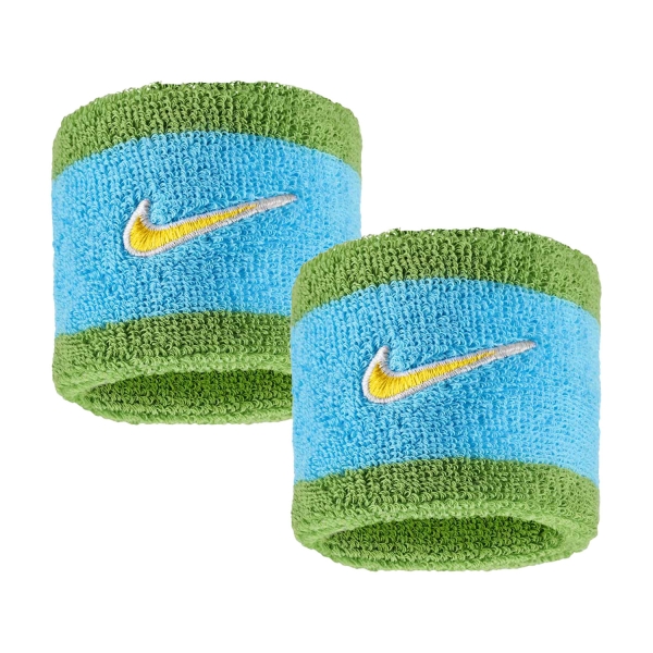Tennis Wristbands Nike Swoosh Classic Small Wristbands  Baltic Blue/Chlorophyll/University Gold N.101.2405.488.OS