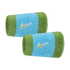Nike Swoosh Classic Muñequeras Largas - Baltic Blue/Chlorophyll/University Gold