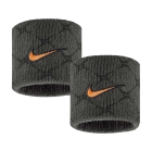 Nike Dri-FIT Swoosh Classic Printed Muñequeras Cortas - Anthracite/Black/Total Orange