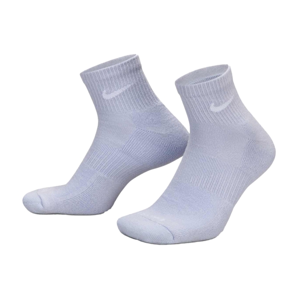 Nike Everyday Plus Cushioned Logo x 3 Socks - Ghost/Blue Force/Moss Wood Brown/White
