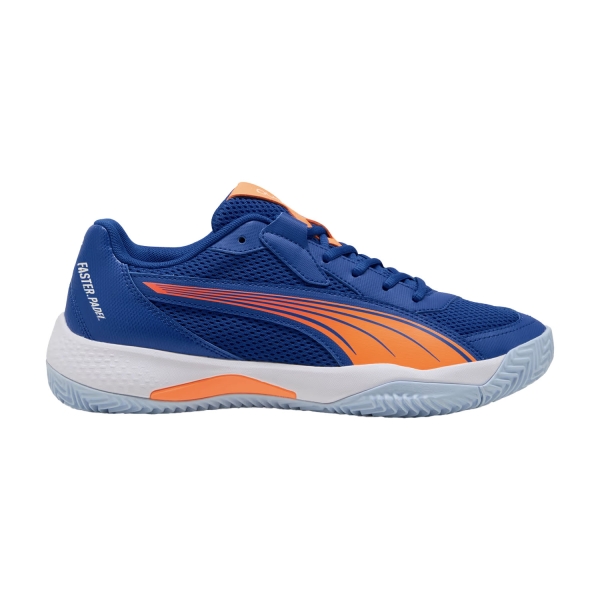 Calzado padel Puma NOVA Court Momo  Vivid Blue/Heat Fire/White/Glowing Red 10874001