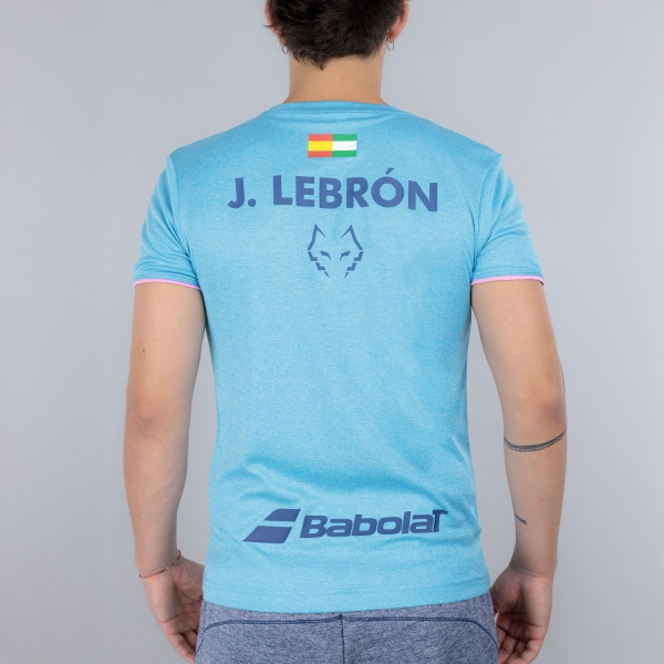 Babolat Juan Lebrón Crew Pro T-Shirt - Cyan Blue/Heather