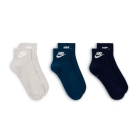 Nike Essential x 3 Calze - Heather Grey/White/Blue Force/White/Midnight Navy/White
