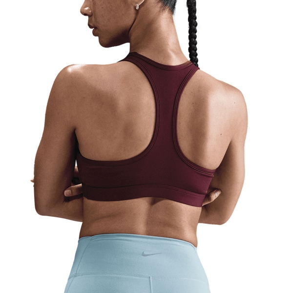 Nike Swoosh Dri-FIT Reggiseno Sportivo - Burgundy Crush/White